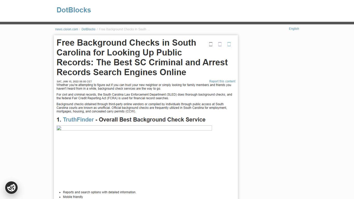 Free Background Checks in South Carolina for Looking Up Public Records: The Best SC Criminal and Arrest Records Search Engines Online - DotBlocks